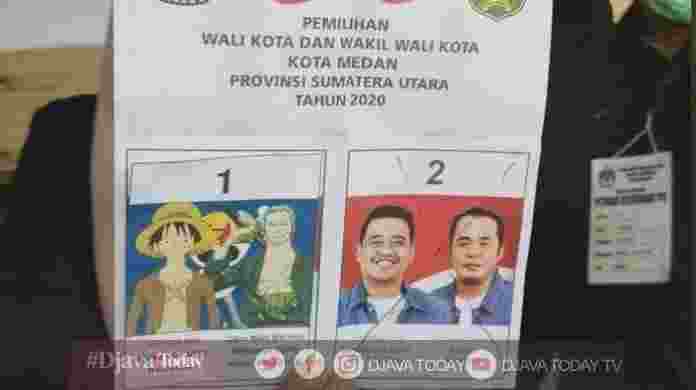 Gambar Luffy-Zorro One Piece Ditempel Di Surat Suara Pilkada Medan, Foto Detik.com