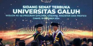 Universitas Galuh sukses menyelenggarakan prosesi wisuda ke-40 Tahun Akademik 2024 dengan tema “Empowering Leaders of Tomorrow.”