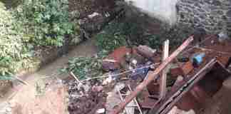 Tembok Penahan Tanah Ambruk di Saguling Ciamis, Rumah Warga Terancam Longsor